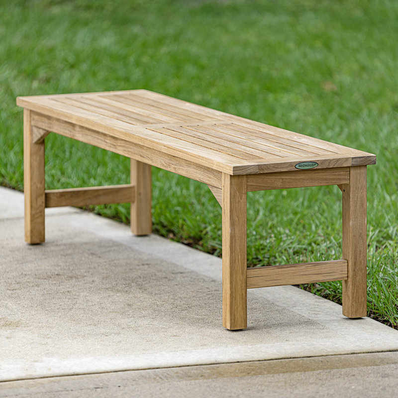 Banc de pique-nique en teck, H 16,5 po x l 59,25 po x P 15,75 po