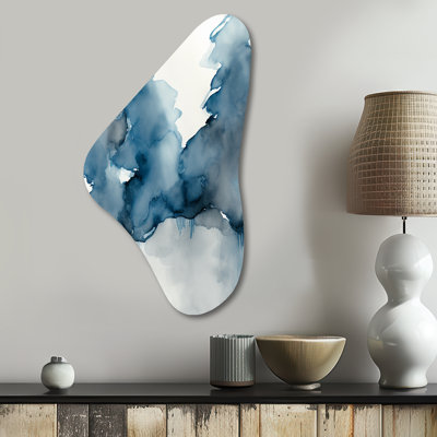 Cledia - Abstract Liquid Ink Boomerang Shape Asymmetric Metal Wall Art