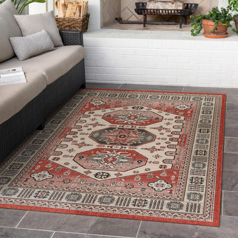Indoor/Outdoor Traditional Area Rug, Rectangle 7'10" x 10'