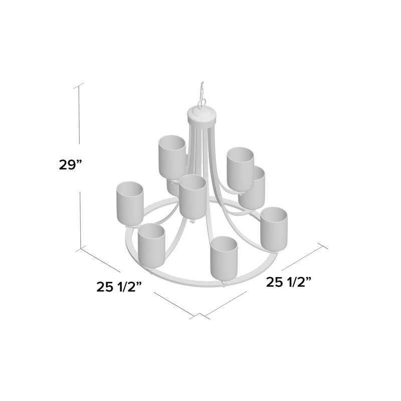 Bristo 9 - Light Dimmable Tiered Chandelier