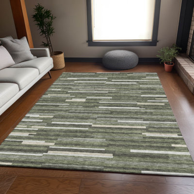 Premium Machine Washable Prisco Olive Rug