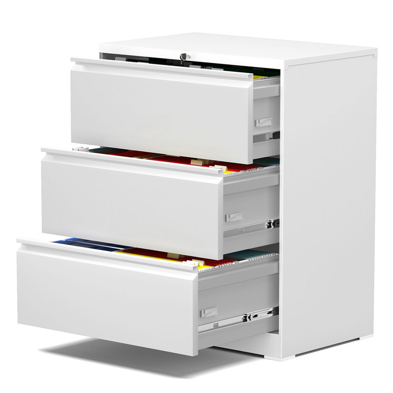 17.7'' Wide 3 -Drawer Steel File Cabinet, White