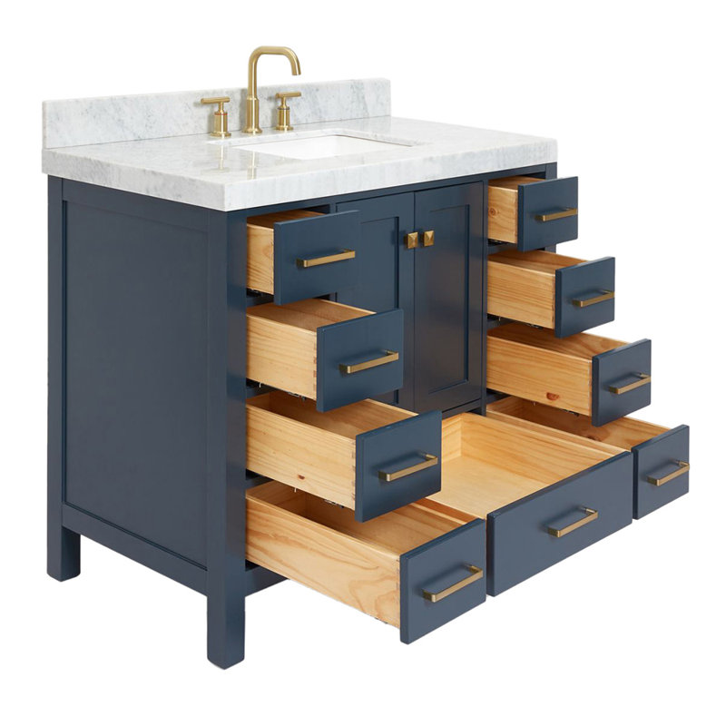 Meuble-lavabo simple 42 po Cambridge, Bleu minuit