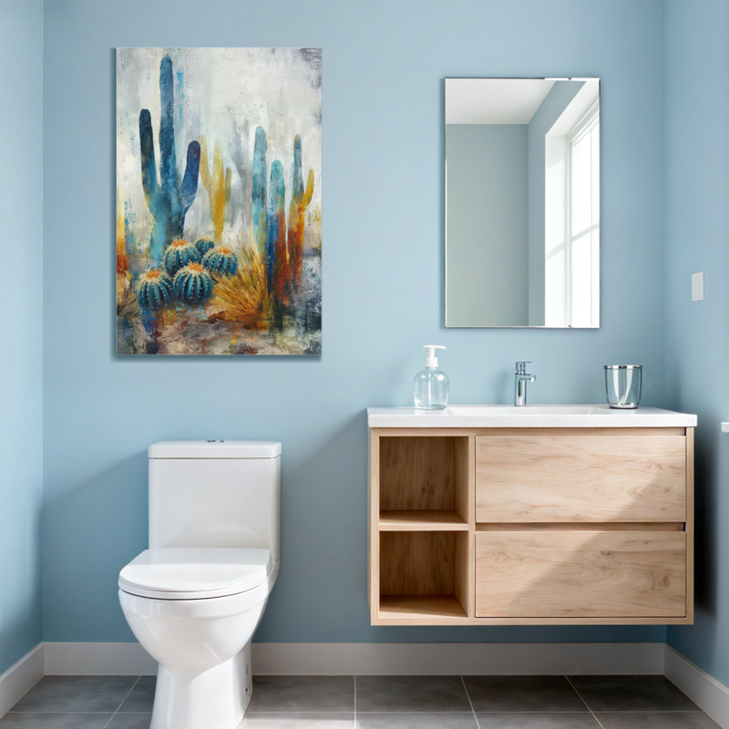 «Plants & Flowers Abstract Cactus Desert Landscape», reproduction d'art, H 40 po x l 28 po