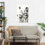Tulip Garden With Gold Bee I Contemporary Bee Flower Wall Art Print 1 Piece Wrapped Canvas Wall Art-1383697118