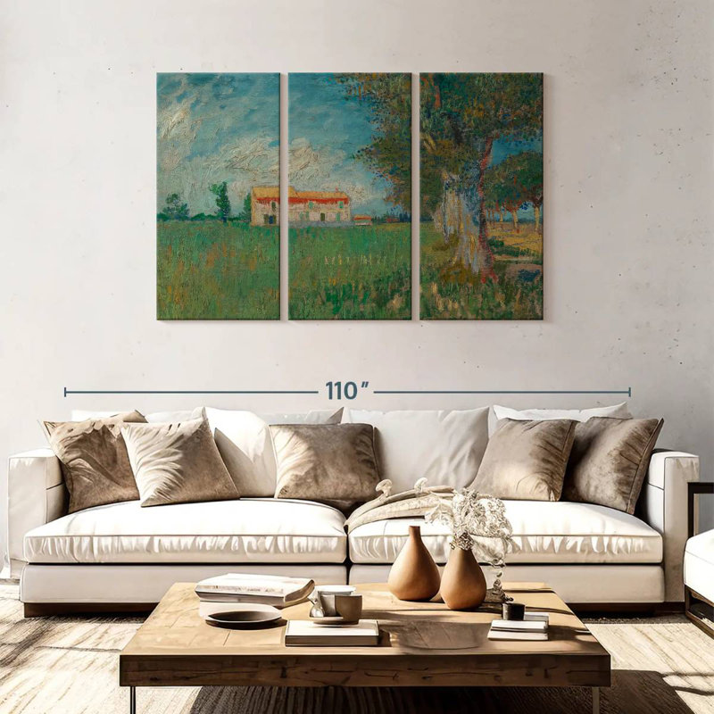 Alvord Farmhouse In A Wheatfield, 48" H x 74" W