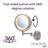 Guyapi 8" Lighted Wall Mount Magnified Makeup Mirror, Direct Wire-1069361720