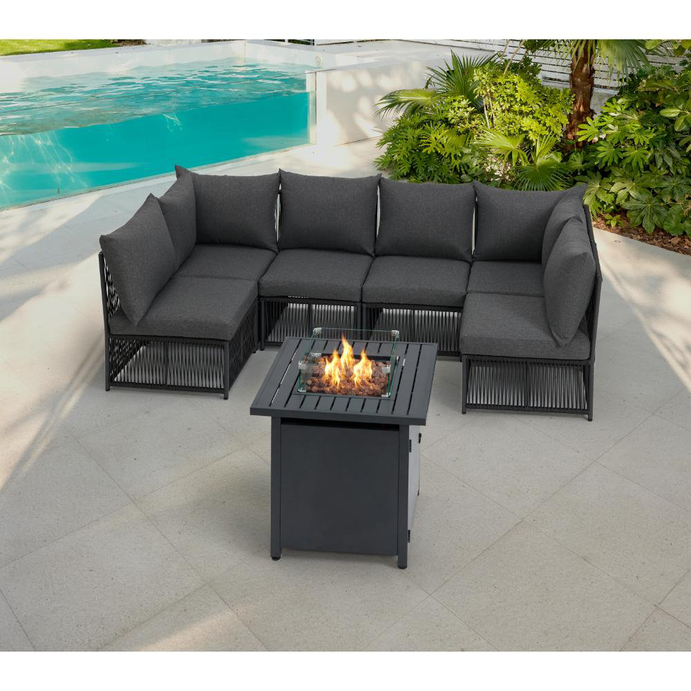 Betsaida Wicker 6 - Person Garden Lounge Set with Cushions