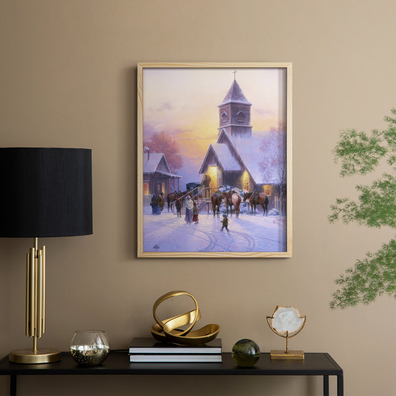 «Sunday Service», reproduction encadrée - bois massif, Naturel, H 11 po x l 9 po