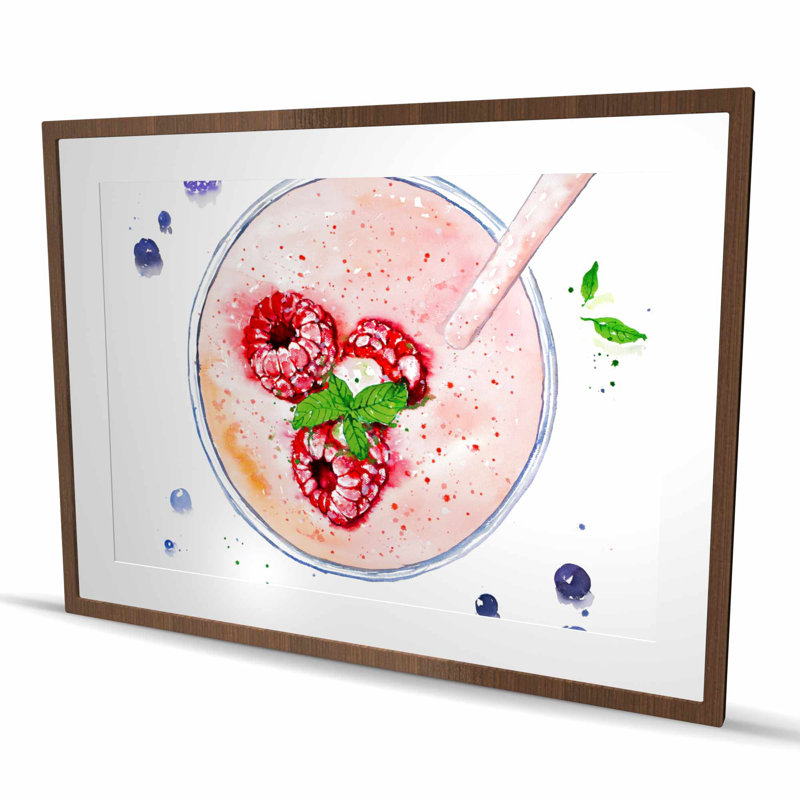 Strawberry & Raspberry Smoothie Print | Kitchen Decor Art