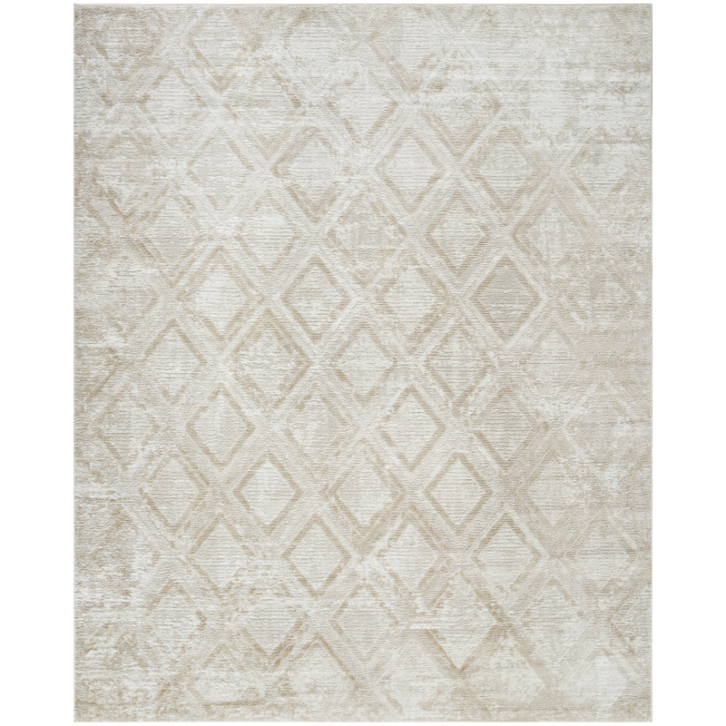 Leuchte 7'10" x 9'10" Ivory Beige Modern Indoor Rug, Rectangle 7'10" x 9'10"