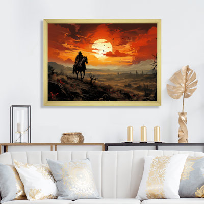 " Cowboy Riding Into The I "