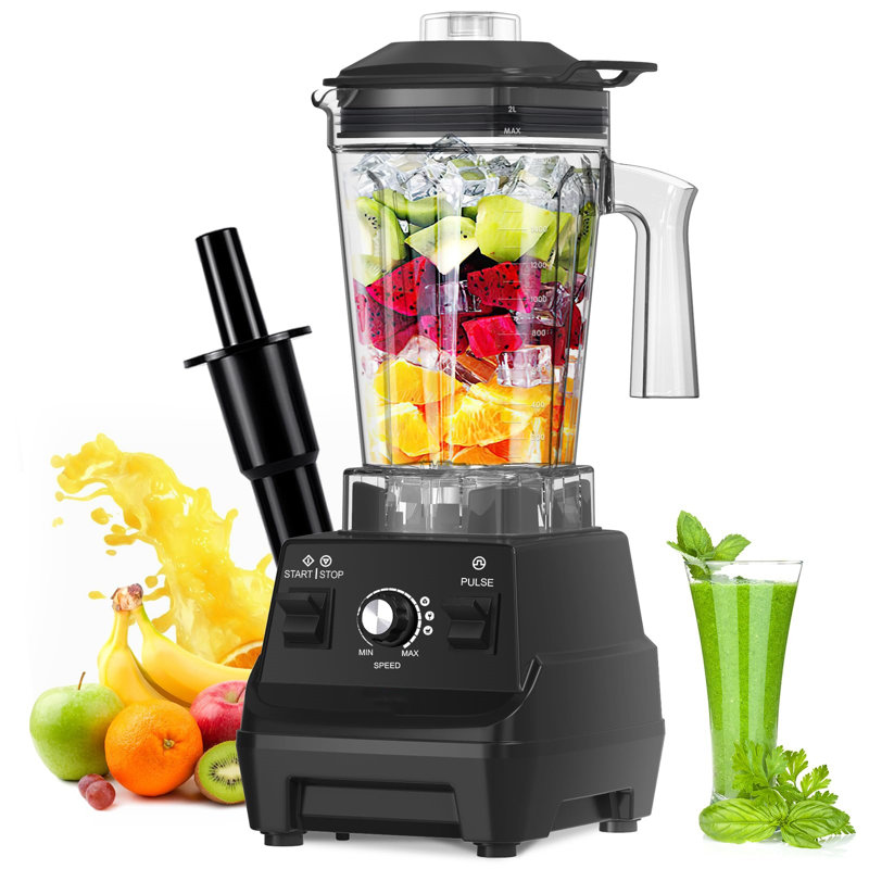 Black High-Speed Countertop Blender with Stainless Steel Blades, 60oz BPA-Free Jar