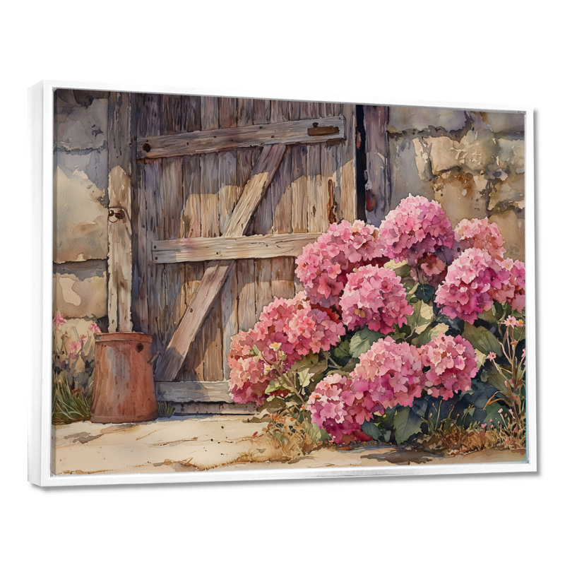 Isabea - Floral Wall Art, H 30 po x l 40 po, Impression encadrée flottante, Blanc