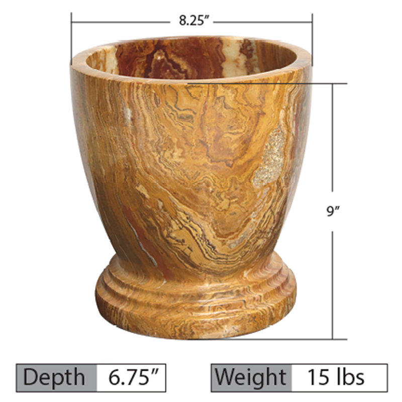 Stone Open Waste Basket - 1.74 Gallons
