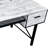 Rectangular Computer Desk With Metal Base, Antique White & Black 5 Shelf,