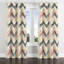 Rideaux de fenêtre Contemporary Boho - Rideau à œillets noir et orange à chevrons Boho - 1 panneau-1489736446-1489736447