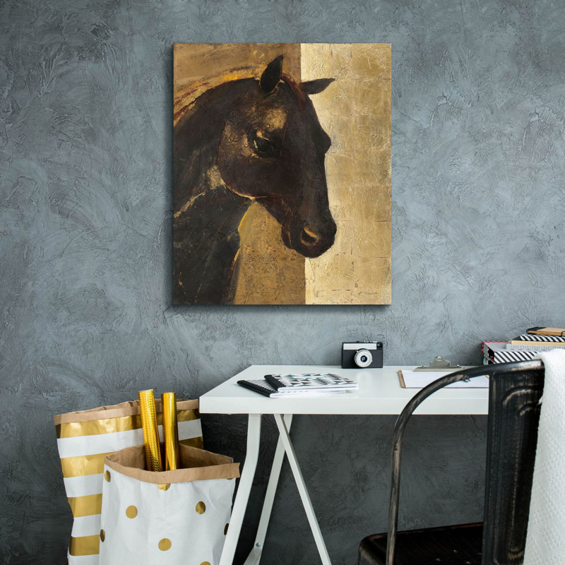 Cheval de Troie «I Gold» par Albena Hristova, art mural sur toile, 20 po x 24 po