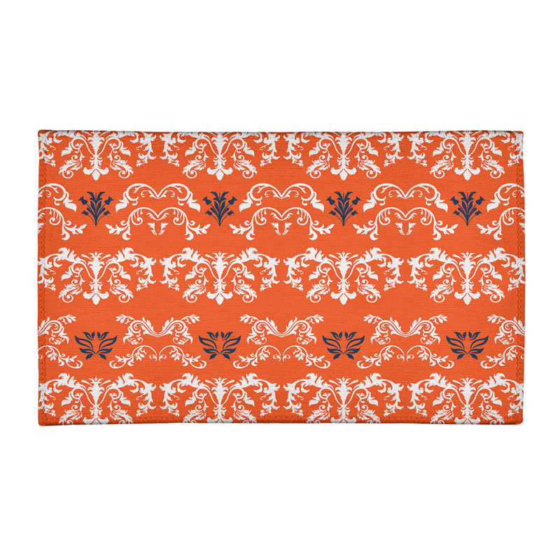 Tapis orange / blanc Damask, Rectangle 2 pi x 3 pi