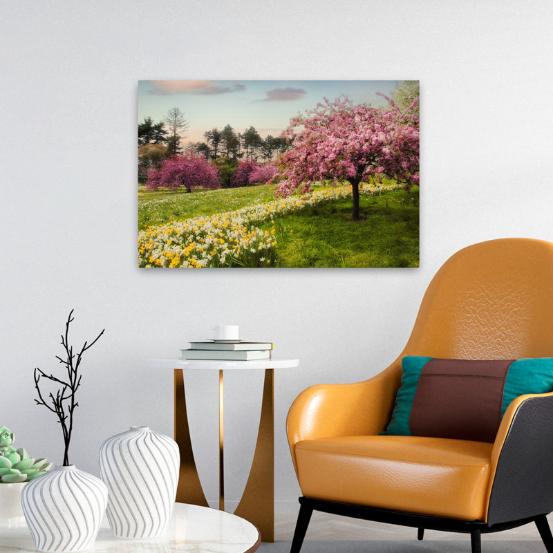 Paysage, nature, plantes, fleurs, jonquille, art mural, H 16 po x l 24 po