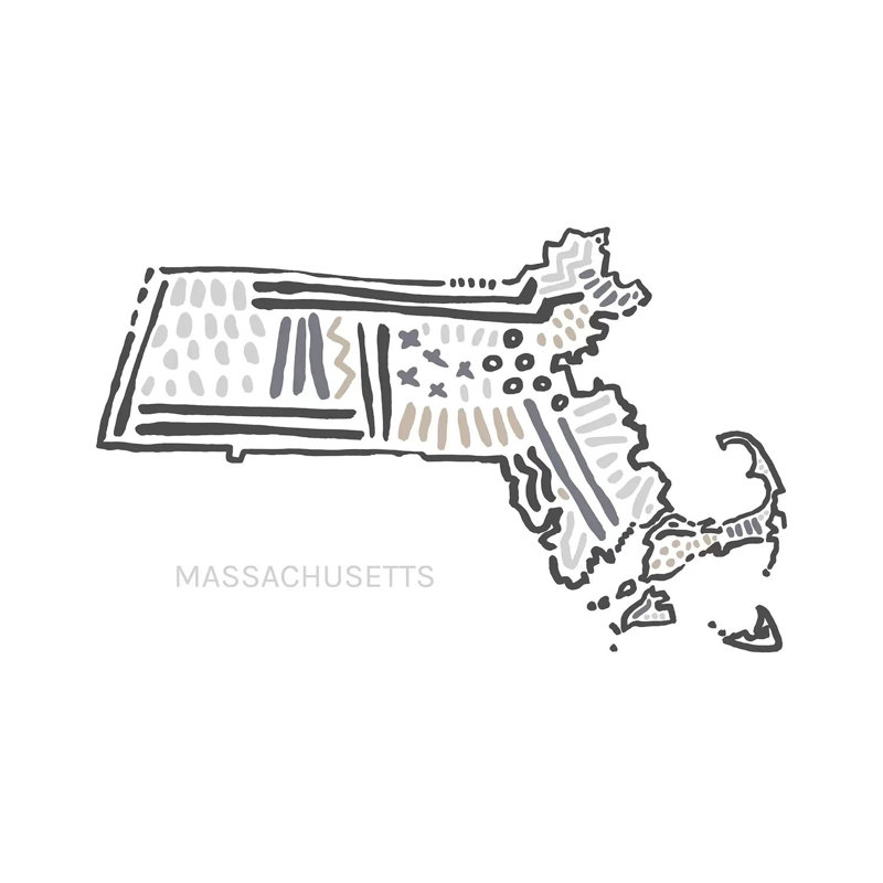 Massachusetts 1 Piece Wrapped Canvas Wall Art, 30.48 cm H x 45.72 cm W