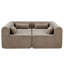 145.5 Inch Modular Full-Compressed Sectional Sofa,Polyester Upholstered Modular Sofa with 4 Pieces, Compressed Sponge Modular Couch for Living Room