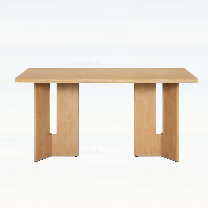 Farmhouse Wood Dining Table, Natural Wood Wash