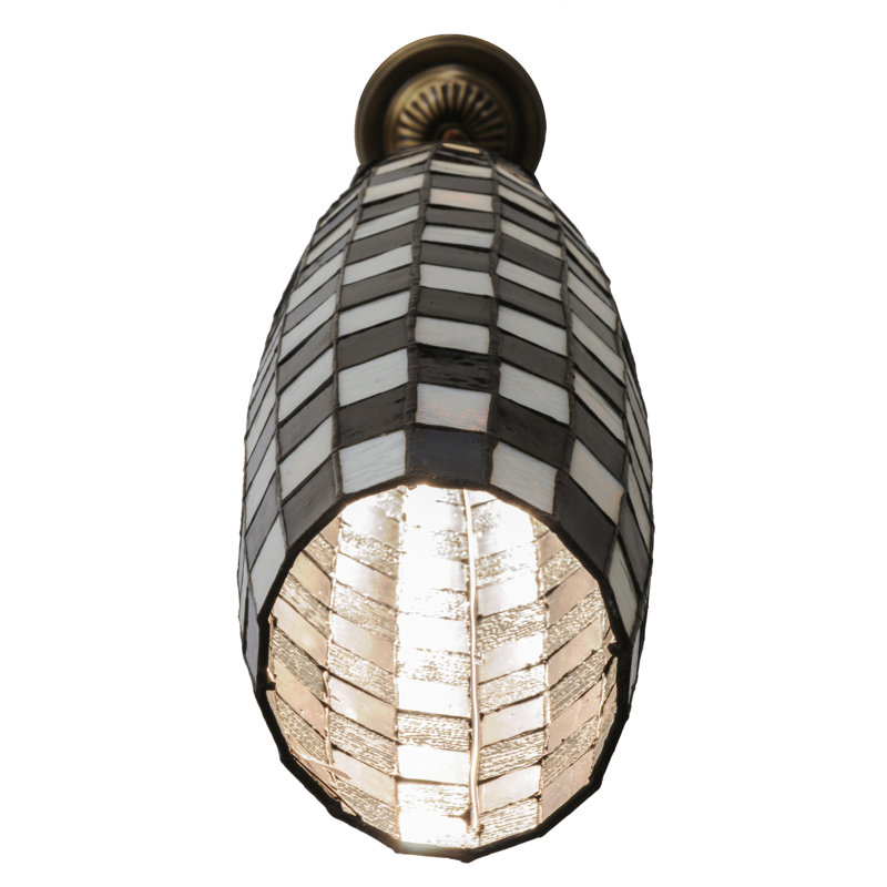 Meyda Tiffany & Stained Glass 2 - Light Pendant, Black/White
