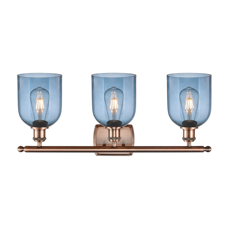 Meuble-lavabo à 3 lumières 26 po Ballston Anacaren, Chrome poli, Bleu princesse