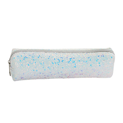 Pencil Box Glitter Shiny Pencil Case Stationery Zipper Portable Pencil Case Stationery Storage Bag For Daily Study Work