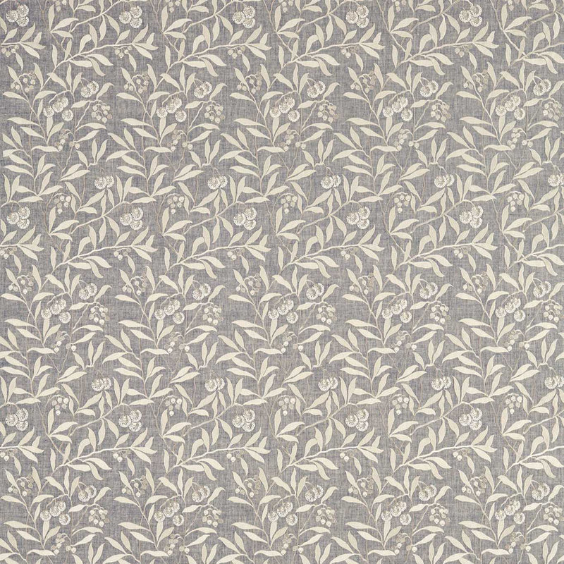 Pure Arbutus Embroidery Fabric, Inky Gray