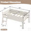 Lit mezzanine bas en bois massif avec garde-corps pleine longueur, échelles et bibliothèque à côté, design chic et sécuritaire pour les enfants-277926949-277926951