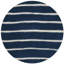 Tapis bleu marine en laine / viscose touffeté à la main à rayures Gonde-21411733