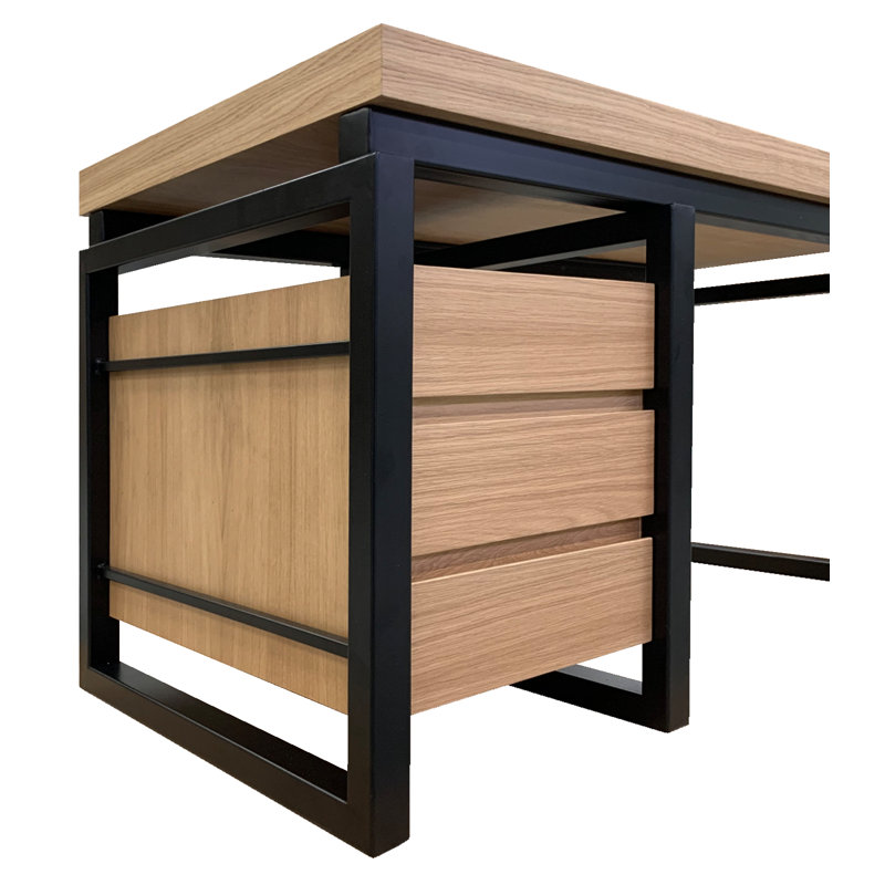 Adeley Metal Base Writing Desk, Left Hand