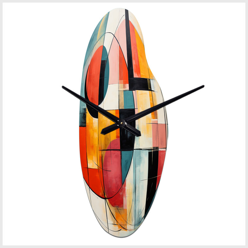 Iodice - Grande sculpture d'horloge murale bleue, Moyenne