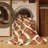 Machine Washable Olney Bbq Ribs Country Rustic Block Print Rug in Brown – LightBrown Binding-2057786357