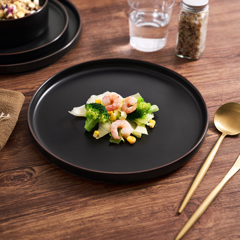 Bevery Piece Stoneware Dinnerware Set - Service for 4, Matte Black