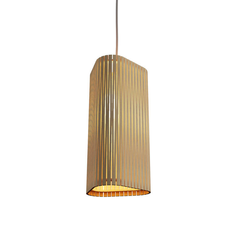 Luminaire suspendu simple à 1 lumière Living Hinges, H 11,81 po x l 11,81 po x P 11,81 po, Érable
