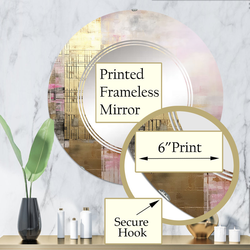 Molyneux - Miroir mural rond moderne, 32 po x 32 po