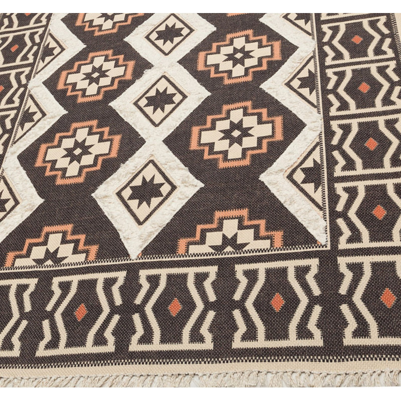 Tapis intérieur / extérieur en coton Iyleen, Rectangle 5 pi 1 po x 7 pi 7 po