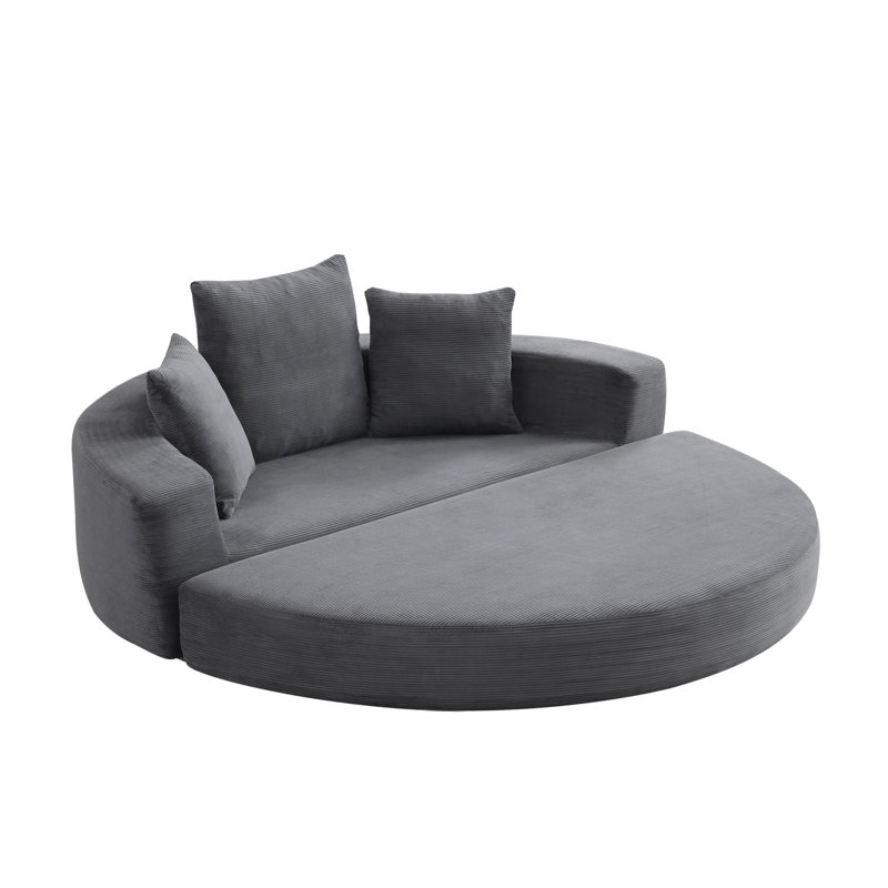 Canapé-lit pliable en velours côtelé Modern, Gris