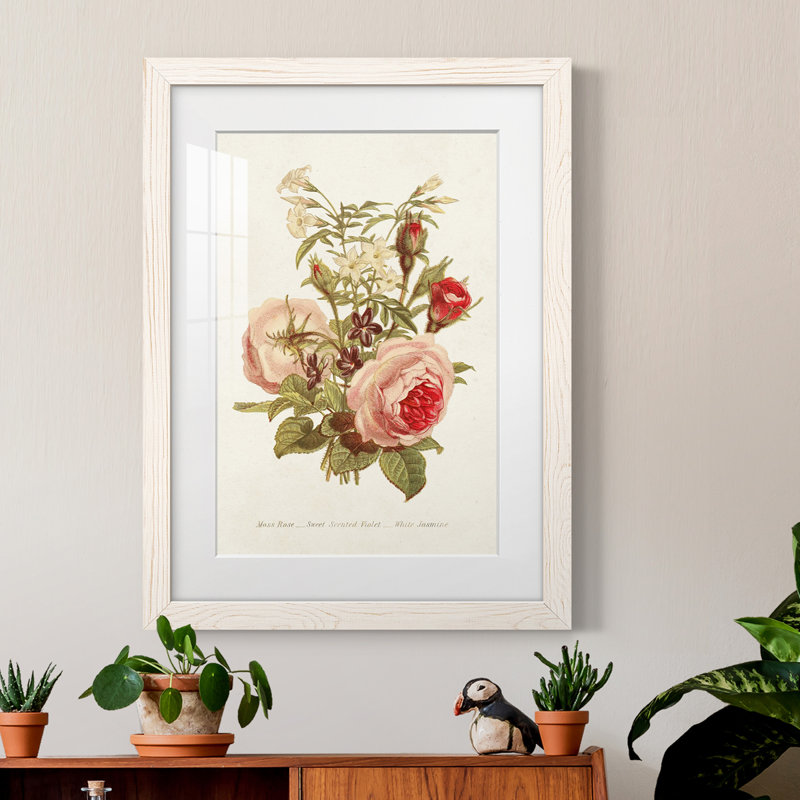 Antique Floral Bouquet III - cadre photo, H 44 po x l 31 po x P 1 po, Cadre blanc
