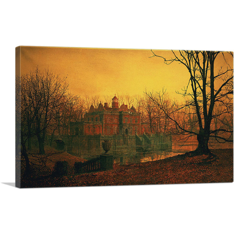 «The Haunted House» par John Atkinson Grimshaw - peinture sur toile tendue, H 26 po x l 40 po x P 1,5 po