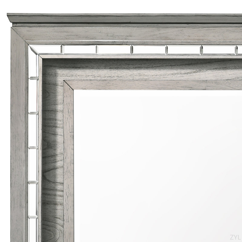 Light Gray Oak Finish Mirror W/Led