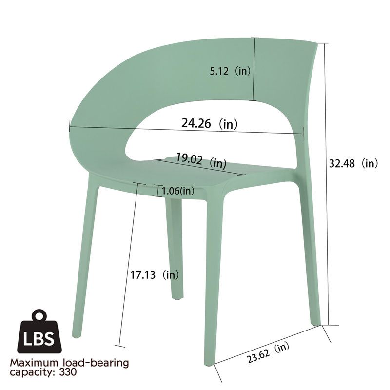 Chaise d'appoint en polypropylène Haze Green, Vert brume