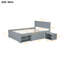 Lit plateforme gris avec tiroirs et deux tablettes - Solution de rangement solide et pratique pour les tablettes pleine grandeur, rehaussant le confort de votre chambre à coucher-1863203466-1863203470