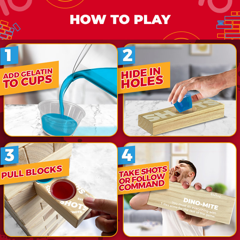 Giant Tower Party Game with Hidden Shots