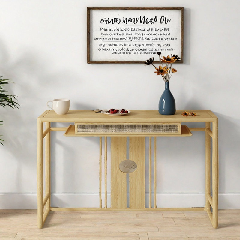 Console d'entrée en bois de frêne moderne et minimaliste, H 31,5 po x l 39,4 po x P 13,8 po