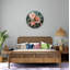 Horloge murale florale en verre trempé, horloge fleurie, grande horloge murale, horloge murale-1456414252-1456414673