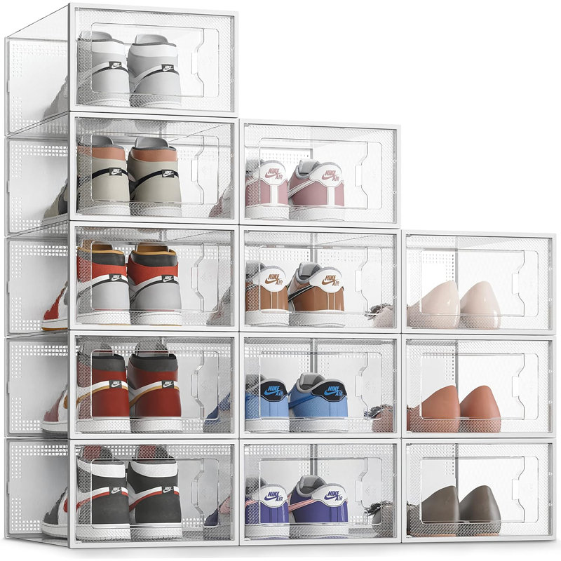 Rebrilliant Clear Plastic Stackable Shoe Storage Box With Ventilation ...